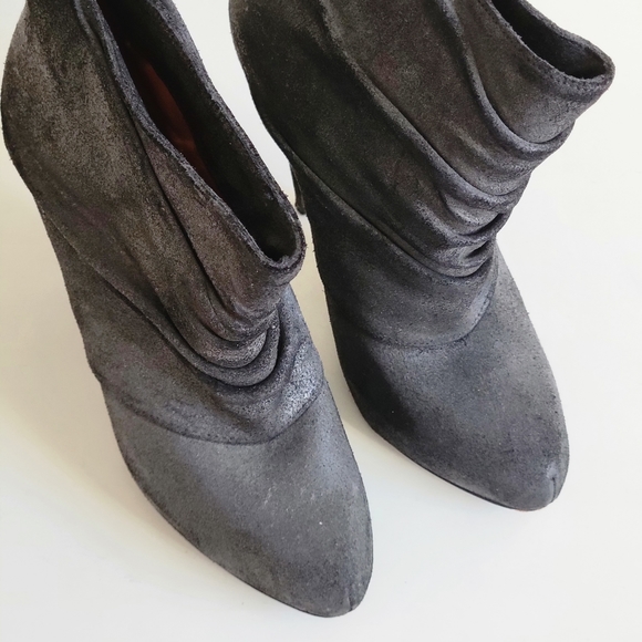 Elizabeth and James Reese High Heel Scrunch Suede Leather Booties Boots 6.5 36.5 - Picture 5 of 9